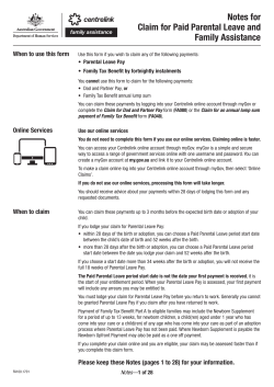 Claim for Paid Parental Leave and Family