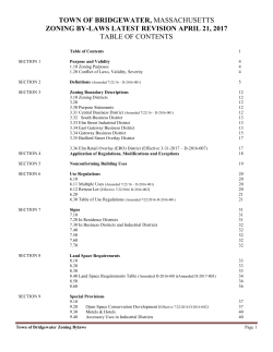 Zoning Bylaws - Bridgewater, MA