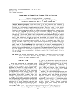 Measurement of Ground Level Ozone at Different Locations