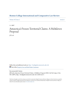 Antarctica`s Frozen Territorial Claims: A Meltdown Proposal