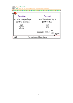 a ratio comparing a part to 100 a ratio comparing a part to a whole