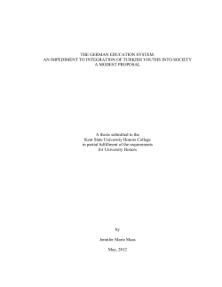 THE GERMAN EDUCATION SYSTEM: AN IMPEDIMENT TO