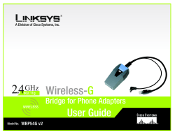 Cisco WBP54G Wireless-G Bridge for Phone Adapters User Guide