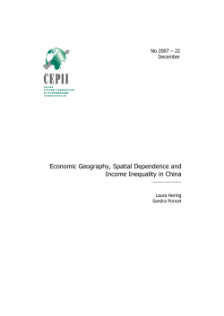 Economic Geography, Spatial Dependence and Income Inequality