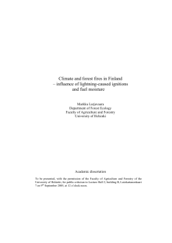 Climate and forest fires in Finland - influence of lightning
