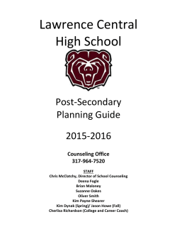Post-Secondary Planning Guide - Lawrence Central High School