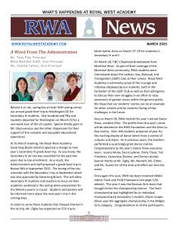 March 2015 - Royal West Academy