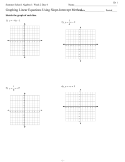 Graphing Linear Equations Using Slope