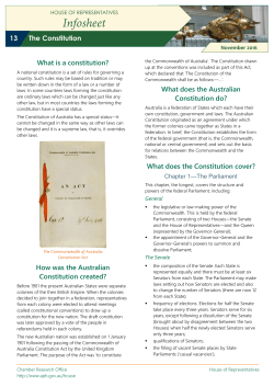 Infosheet - Parliament of Australia