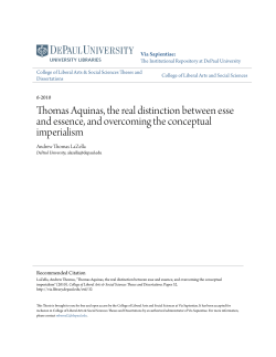 Thomas Aquinas, the real distinction between esse