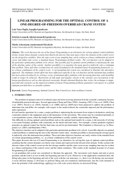 linear programming for the optimal control of a one-degree