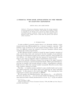 A FORMULA WITH SOME APPLICATIONS TO THE THEORY OF