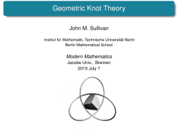 Geometric Knot Theory - math.jacobs