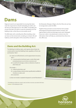 See Dams info sheet - Horizons Regional Council