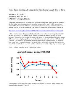 Average Runs per inning, 1909-2014