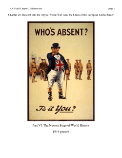 Part VI: The Newest Stage of World History 1914