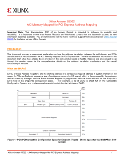 AXI Memory Mapped for PCI Express Address Mapping