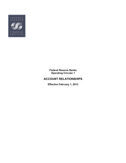Account Relationships - Federal Reserve Bank Services