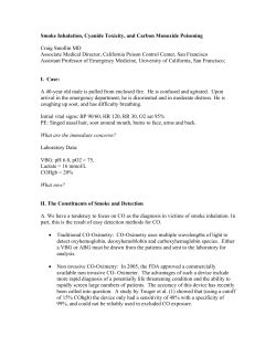Smoke Inhalation, Cyanide Toxicity, and Carbon Monoxide