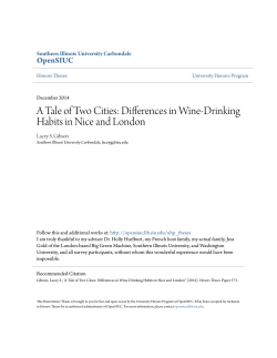 A Tale of Two Cities: Differences in Wine-Drinking