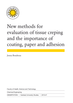 New methods for evaluation of tissue creping