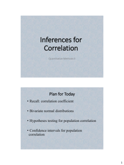 Inferences for correlation