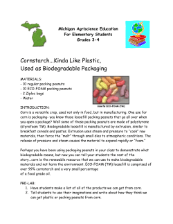 Cornstarch...Kinda Like Plastic, Used as Biodegradable Packaging