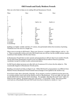 Old French and Early Modern French