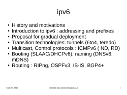 IPv6 Course / Tutorial - SISSA People Personal Home Pages