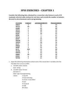 SPSS EXERCISES &ndash; CHAPTER 1