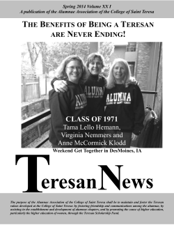 CLASS OF 1971 - Alumnae Association of the College of Saint Teresa