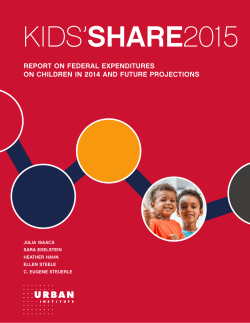 Kids` Share 2015: Report on Federal Expenditures