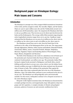 Background Paper on Himalayan Ecology
