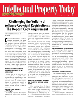 Challenging the Validity of software Copyright Registrations: The