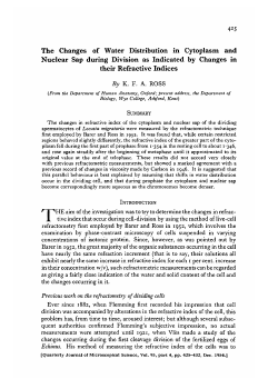 The Changes of Water Distribution in Cytoplasm and Nuclear Sap