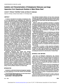 Isolation and Characterization of Endoplasmic Reticulum and Golgi