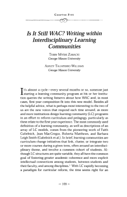 Is It Still WAC? Writing within Interdisciplinary Learning Communities