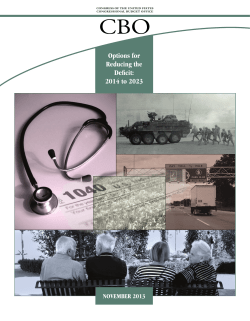 Options for Reducing the Deficit: 2014 to 2023