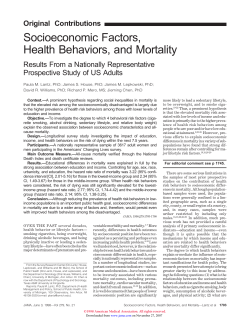 Socioeconomic Factors, Health Behaviors, and Mortality