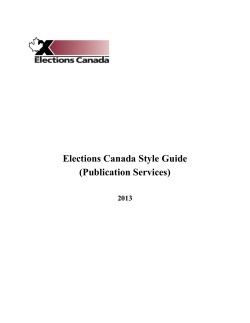 Elections Canada Style Guide (Publication