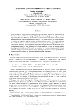 Unsupervised Abbreviation Detection in Clinical Narratives
