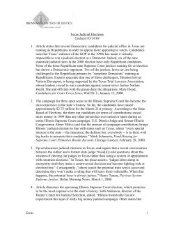 Texas Judicial Elections - Brennan Center for Justice