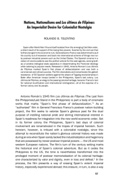 Nations, Nationalisms and Los &uacute;ltimos de Filipinas: An Imperialist
