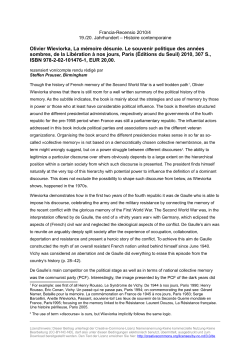 Olivier Wieviorka, La mémoire désunie. Le