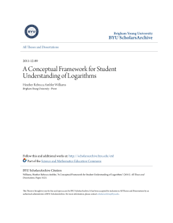 A Conceptual Framework for Student Understanding of Logarithms