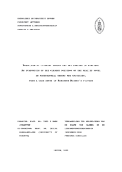 Postcolonial literary theory and the spectre of realism