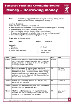 Money &ndash; Borrowing money