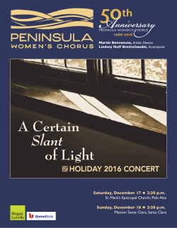 Program - Peninsula Women`s Chorus