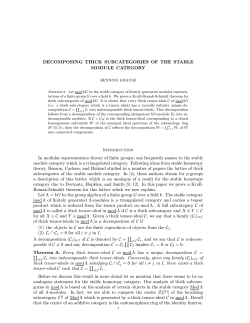DECOMPOSING THICK SUBCATEGORIES OF THE STABLE
