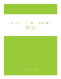 the crucible 2015 teacher`s guide - Elm Street Cultural Arts Village